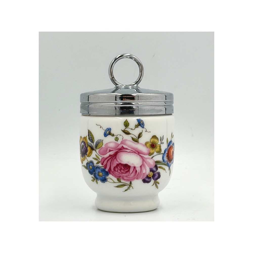 Royal Worcester Bournemouth Rose Egg Coddler Pink Floral England Standard Size